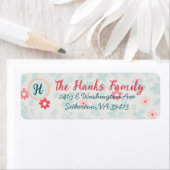 Floral Cute Joli Adresse Retour Étiquette (En situation)