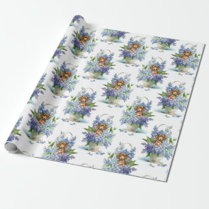 Floral Dachshund in Lilacs Cadeaupapier