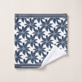 Floral Dahlia Bleu et Blanc (Gant de toilette)