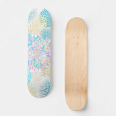floral dahlia modern patroon skateboard (Voorkant)
