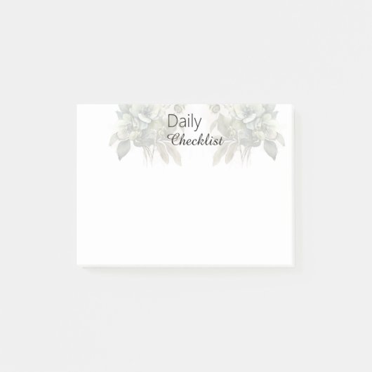 Floral Daily Checklist Sticky Notes (Voorkant)