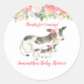 Floral Dairy Koe - Aangepaste voordelige Sticker (Voorkant)