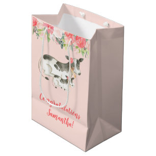 Floral Dairy Koe Elke Gelegenheid Gift Bag Medium Cadeauzakje