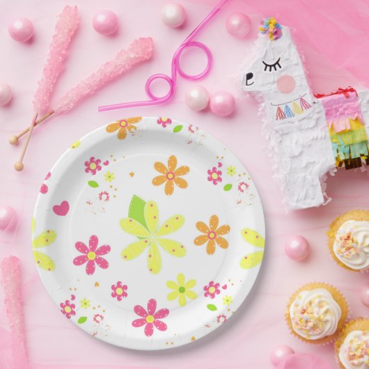 Floral Daisies Papieren Bordje (Feest)