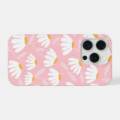 Floral Daisies Pattern Pink & White (Verso Horizontal)