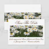 Floral Daisies save The Date Invitation (Voorkant / Achterkant)