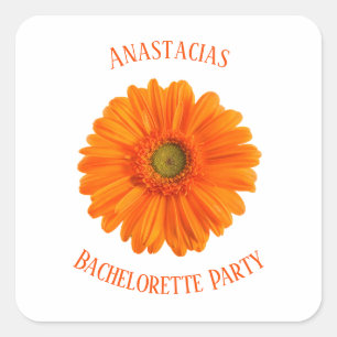 Floral Daisy Bachelorette Party gepersonaliseerd Vierkante Sticker