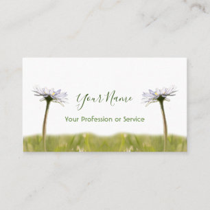 Floral Daisy bloemen op groen en wit! Visitekaartje