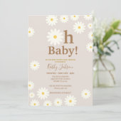 Floral Daisy Bohemian Baby shower Kaart (Staand voorkant)