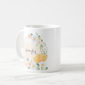 Floral Daisy en Tulpen Gepersonaliseerde Mok (Voorkant links)