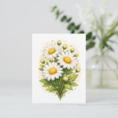 Floral Daisy Enclosure Card Informatiekaartje (Staand voorkant)