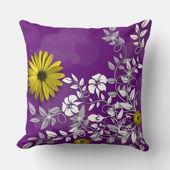 Floral Daisy Kussen (Voorkant)