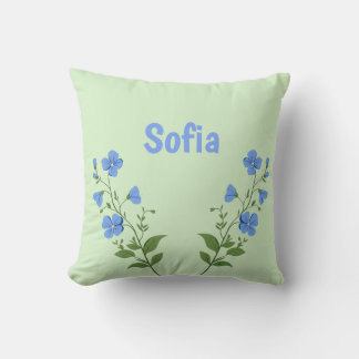Floral daisy modern personalized cute elegant blue kussen