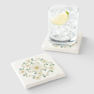 Floral Daisy Pattern Stenen Onderzetter