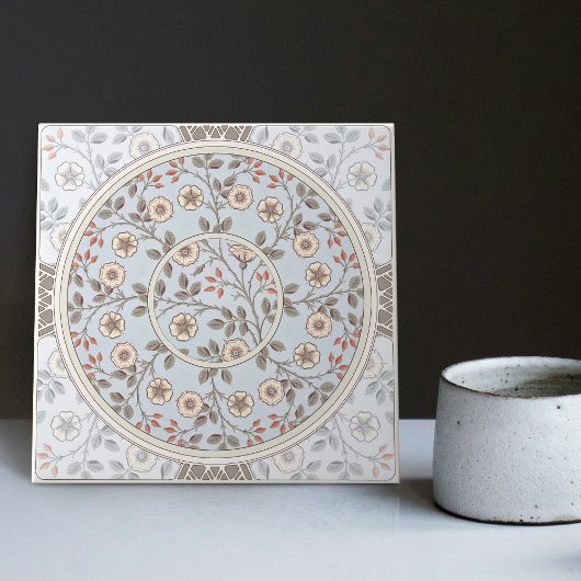 Floral Daisy Pattern van William Morris Ceramic Tegeltje