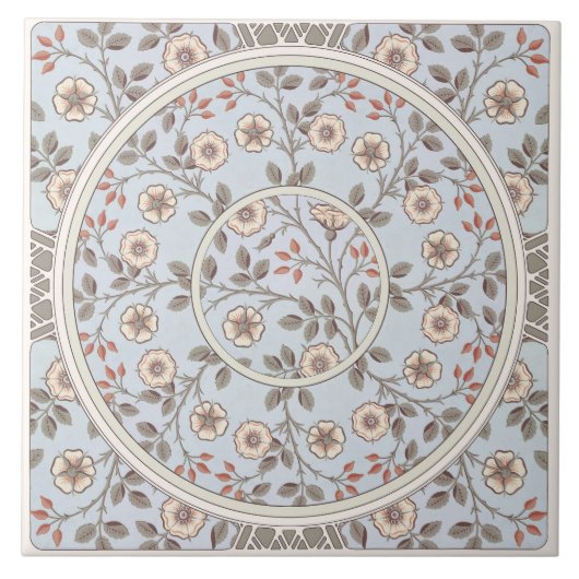 Floral Daisy Pattern van William Morris Ceramic Ti Tegeltje (Voorkant)