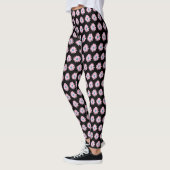 Floral Daisy Pink Blue Design Illustration Pattern Leggings (Links)