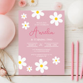Floral Daisy rose Anniversaire Invitation