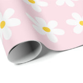 Floral Daisy Roze Wrapping Papier (Rol Hoek)