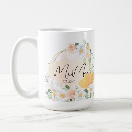 Floral Daisy & Tulp Mama Mok – gepersonaliseerd ca (Links)