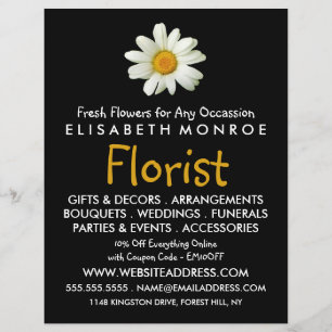 Floral Daisy, vlinderbloemig Adverteren Flyer