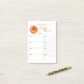 Floral Daisy Weekly Planner Gepersonaliseerd Post-it® Notes (Op bureau)