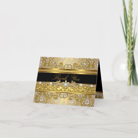 Floral Damask Carte de remerciements (Devant)