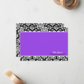 Floral Damask Cartes pour notes (Devant/Arrière en situation)
