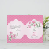 Floral Damask Elegant Wedding Ceremony Programme (Debout devant)