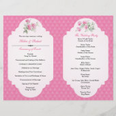 Floral Damask Elegant Wedding Ceremony Programme (Dos)
