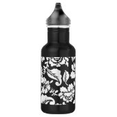 Floral Damask Jolie bouteille d'eau avec nom (Droite)