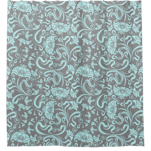 Floral/Damask Pattern Douchegordijn (Voorkant)