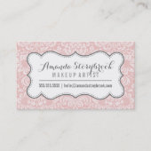 FLORAL DAMASK PATTERN schattig baby roze grijs Visitekaartje (Voorkant)