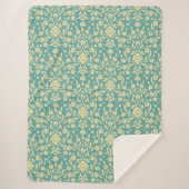 Floral/Damask Pattern Sherpa Blanket Sherpa Deken (Voorkant)