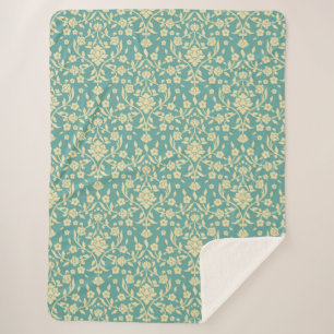 Floral/Damask Pattern Sherpa Blanket Sherpa Deken