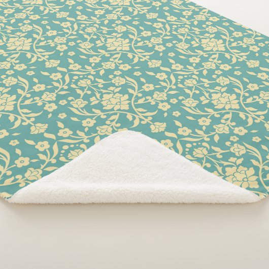 Floral/Damask Pattern Sherpa Blanket Sherpa Deken (3/4)