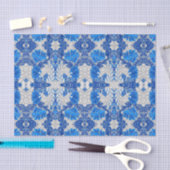 Floral Damask, Sapphire Blue en Grey Tissuepapier (Craft)