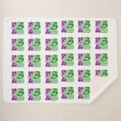 Floral Damask Sherpa Blanket Deken (Voorkant (horizontaal))