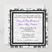 Floral Damask Wedding Invite met Bow Kaart (Achterkant)