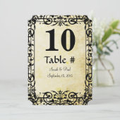  Floral Damask Wedding Table No. Kaart (Staand voorkant)