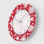 Floral Damaskers, rood en wit,  Grote Klok (Hoek)