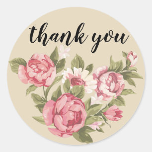 floral dank je sticker - personaliseer tekst , ron