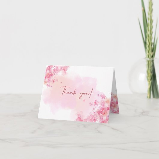 Floral Dank u bruiloft Kaart (Voorkant)