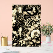 Floral d'antiquité d'or aux papillons (Mariage)