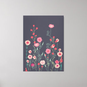 Floral Dark Boho Canvas Afdruk