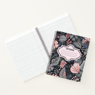 Floral Dark Esthetische Spiral Notitieboek