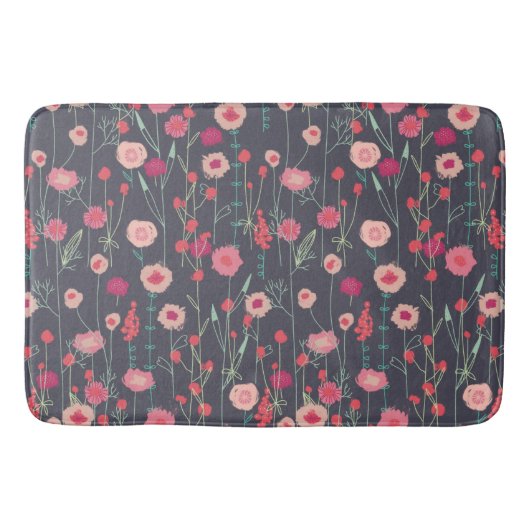 Floral Dark Modern Badmat (Voorkant)
