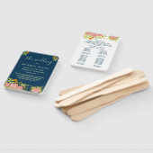 Floral Dark Navy Blue Wedding Botanic Programme Handwaaier (Niet-gemonteerd)