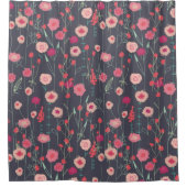 Floral Dark Pattern Douchegordijn (Voorkant)