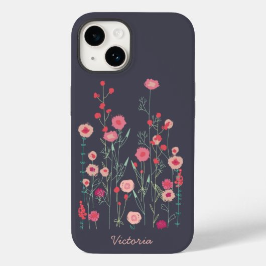 Floral Dark Persoonlijk Case-Mate iPhone Case (Achterkant)